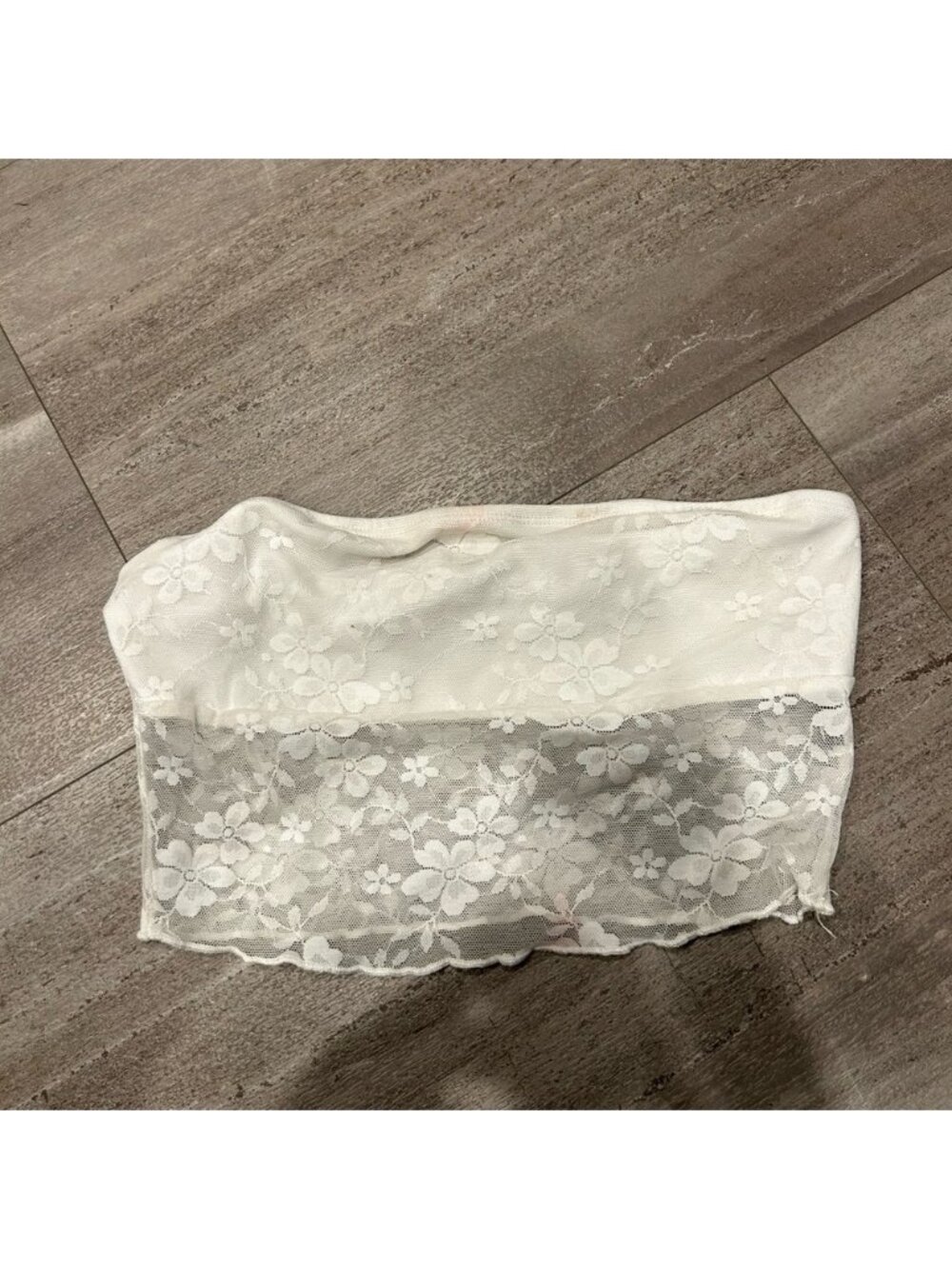 Shein White Strapless Lace Top